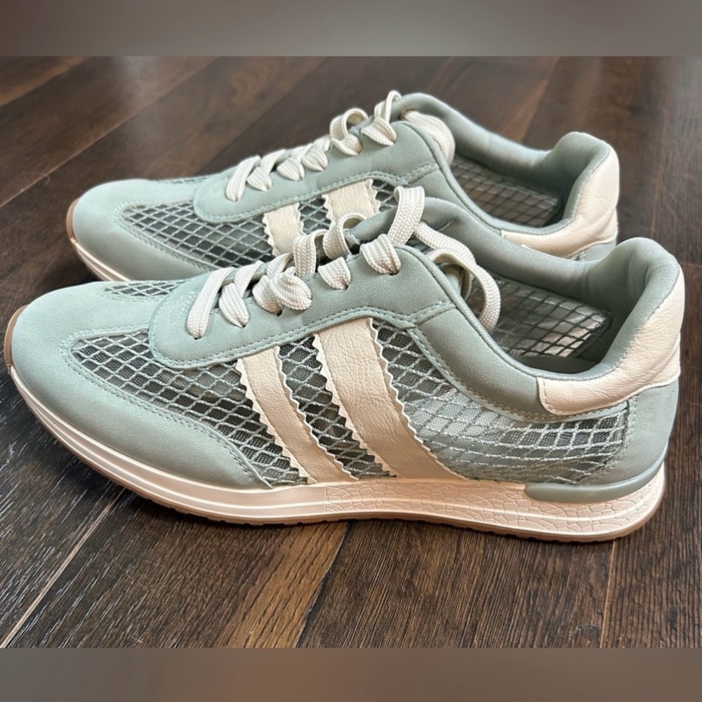 DV by Dolce Vita Sage Green and Cream Athletic Sneakers - Picture 10 of 11
